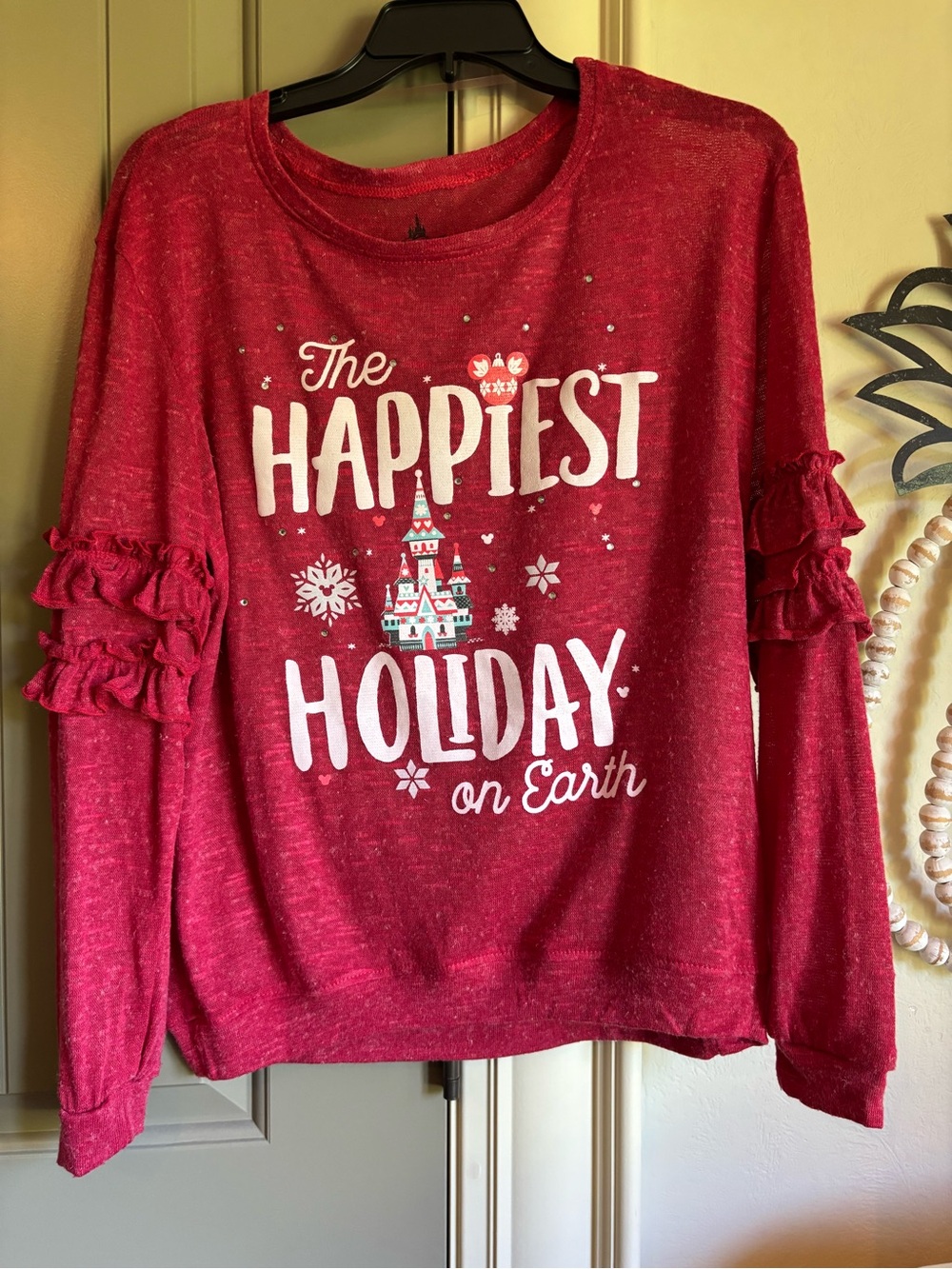 The Happiest Holiday on Earth Red Holiday Christmas Sweater, clothes